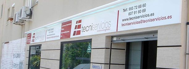 Rotulaciones Quintero Aviso en vinilo para tecniservicios